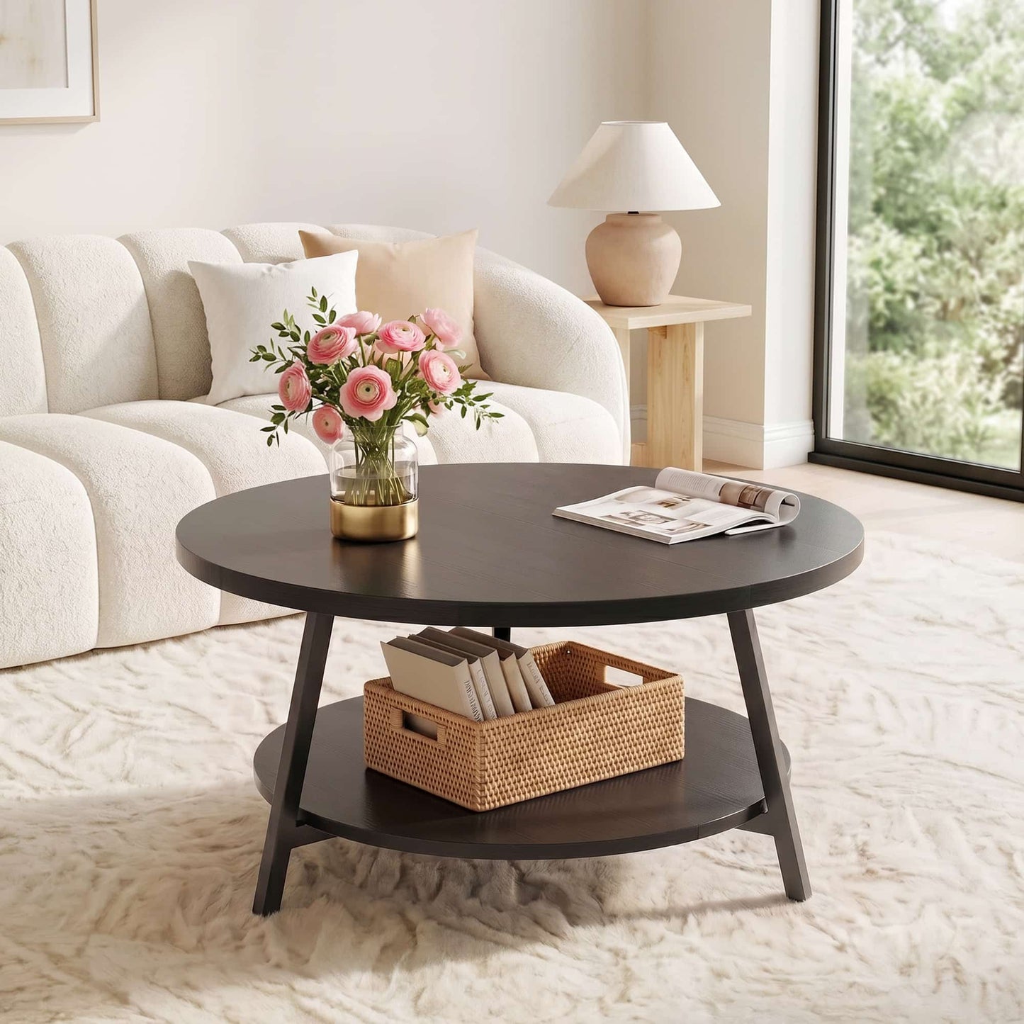 29.5'' 2-Tier Round Coffee Table