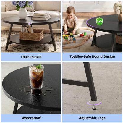 29.5'' 2-Tier Round Coffee Table