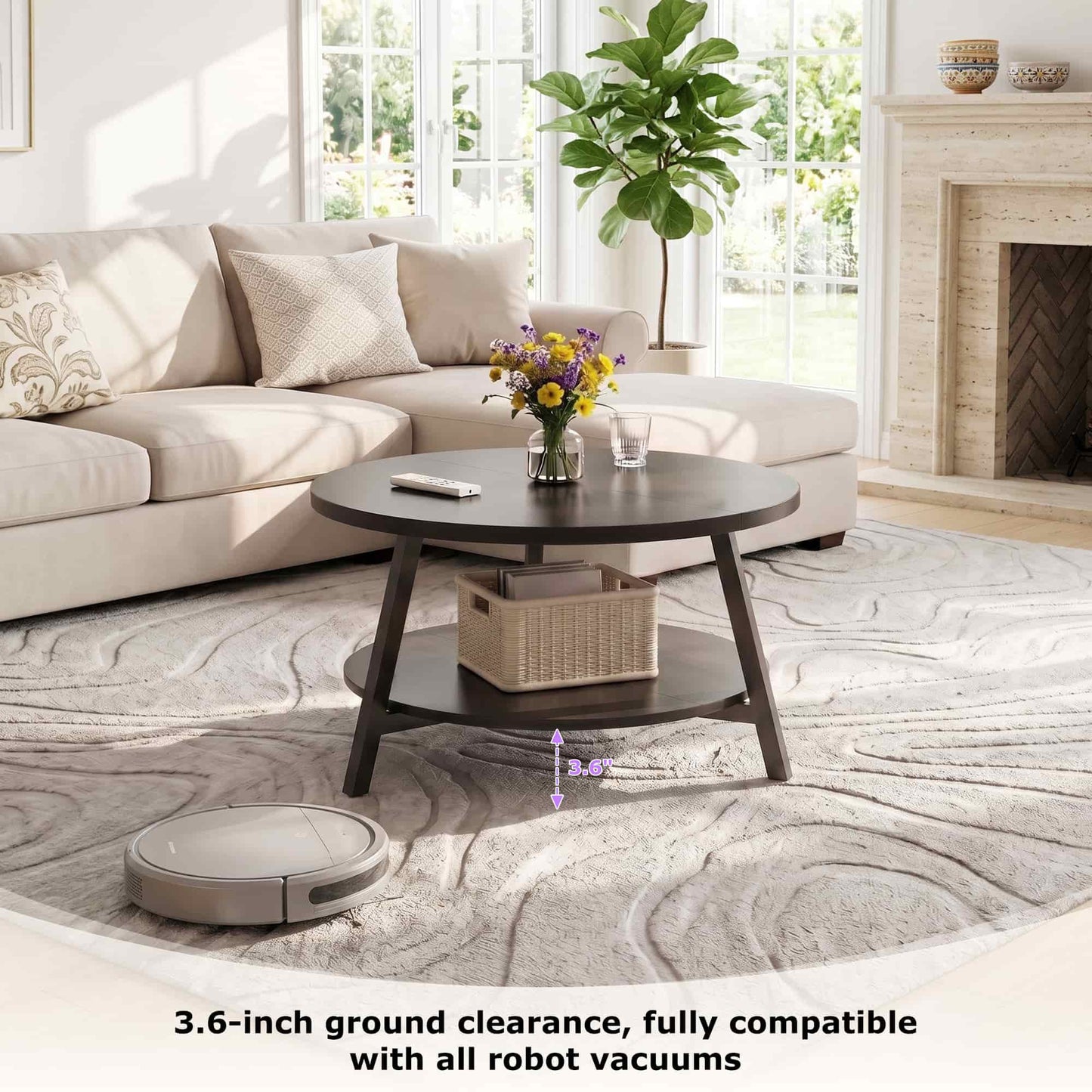 29.5'' 2-Tier Round Coffee Table