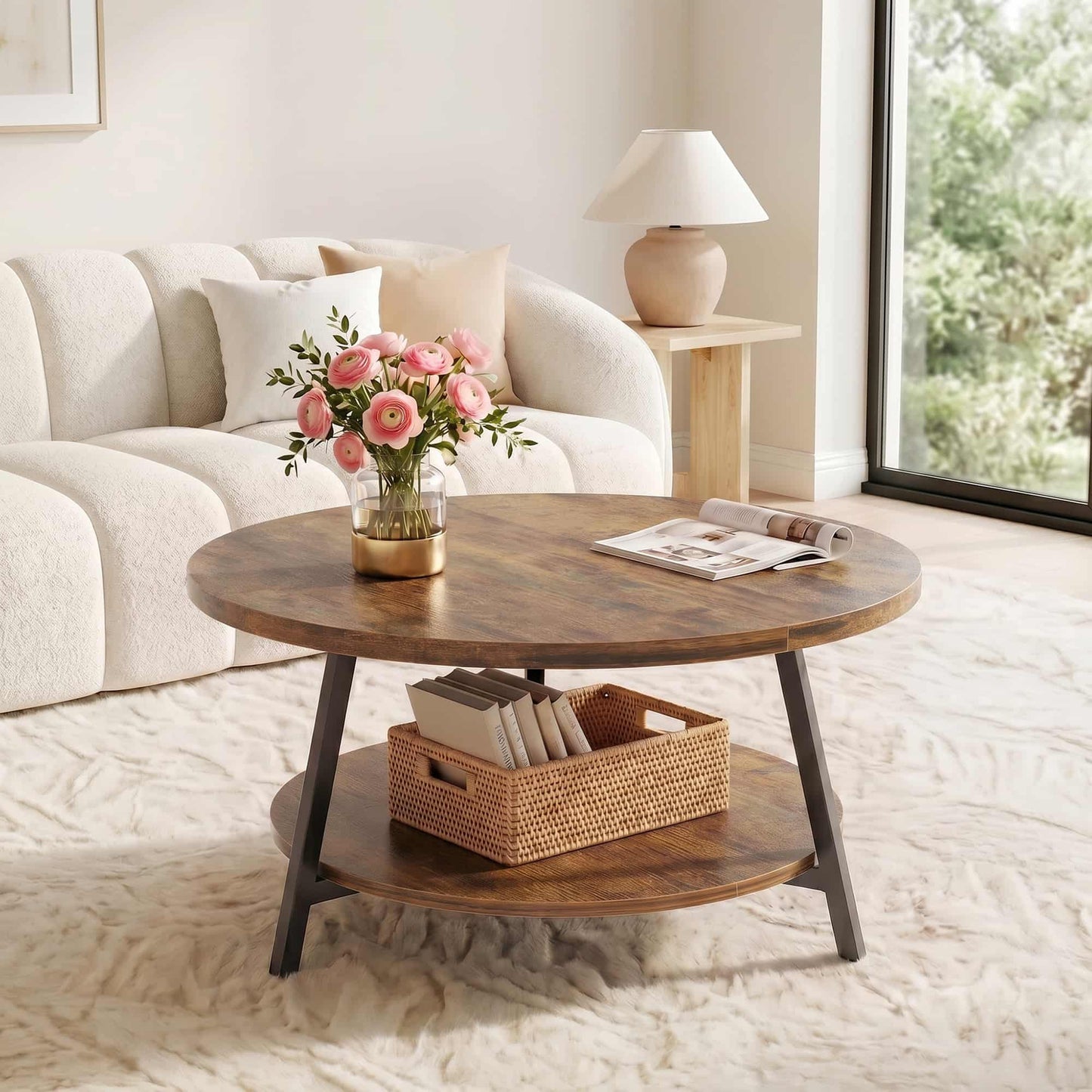 29.5'' 2-Tier Round Coffee Table