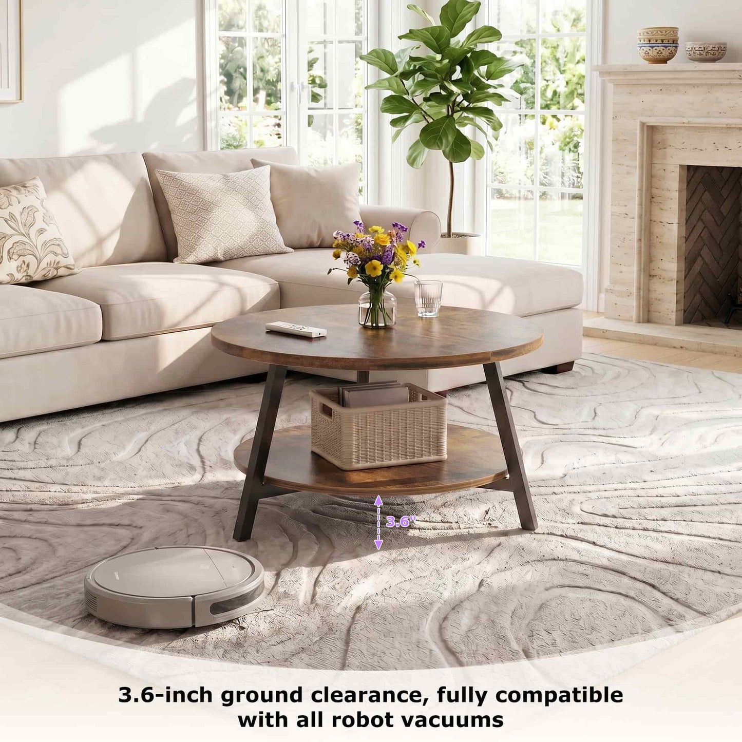 29.5'' 2-Tier Round Coffee Table