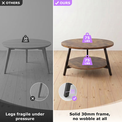 29.5'' 2-Tier Round Coffee Table