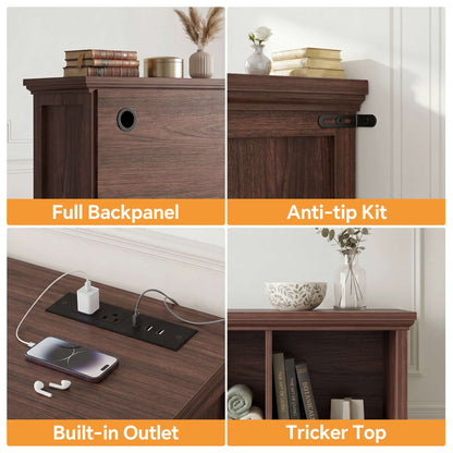 12 Cube Organizer Cabinet with Charging Station & USB Ports