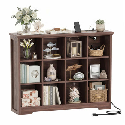 12 Cube Organizer Cabinet with Charging Station & USB Ports