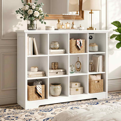 12 Cube Organizer Cabinet with Charging Station & USB Ports