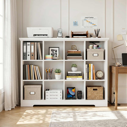12 Cube Organizer Cabinet with Charging Station & USB Ports