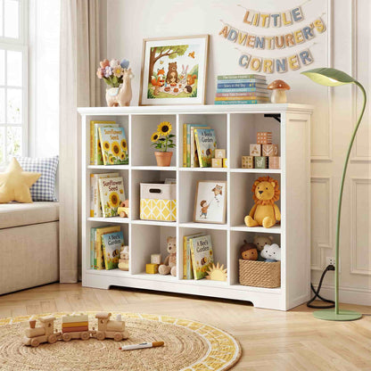12 Cube Organizer Cabinet with Charging Station & USB Ports