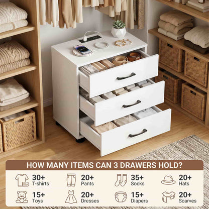 3 Drawer Dresser with Charging Station