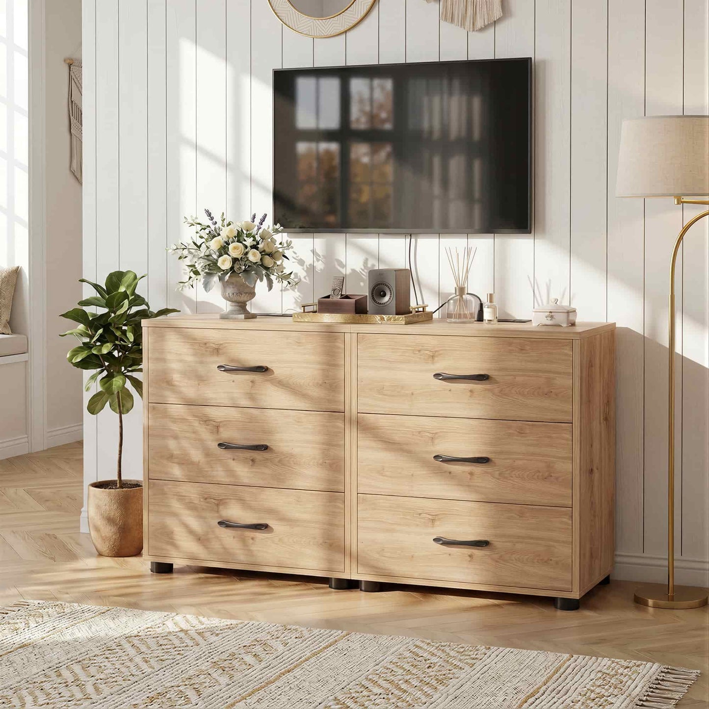 3 Drawer Dresser with Charging Station Set of 2