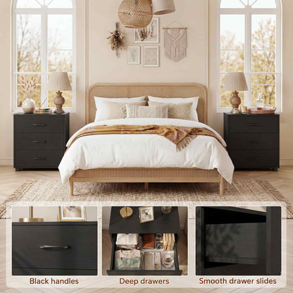 3 Drawer Dresser with Charging Station Set of 2