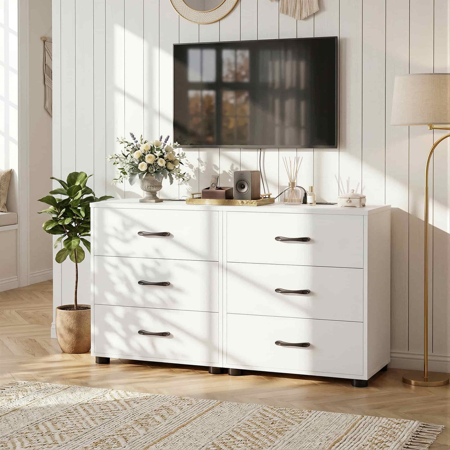 3 Drawer Dresser with Charging Station Set of 2