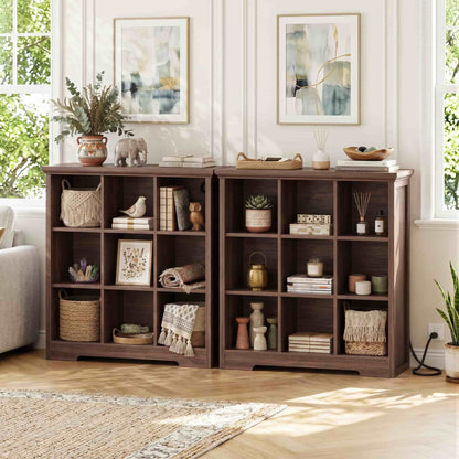 41'' Tall 9 Cube Storage Organizer with Charging Station