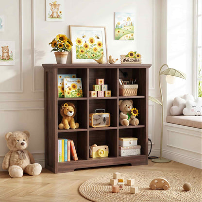 41'' Tall 9 Cube Storage Organizer with Charging Station