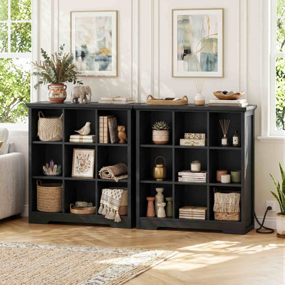 41'' Tall 9 Cube Storage Organizer with Charging Station