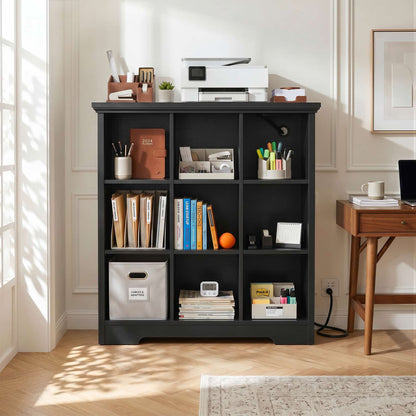 41'' Tall 9 Cube Storage Organizer with Charging Station