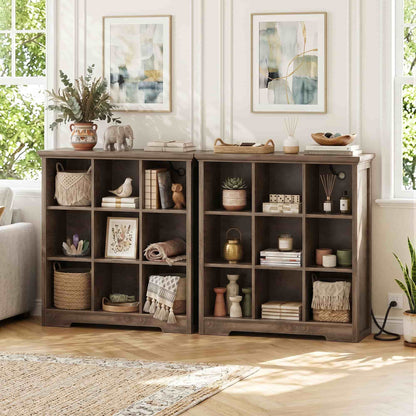 41'' Tall 9 Cube Storage Organizer with Charging Station