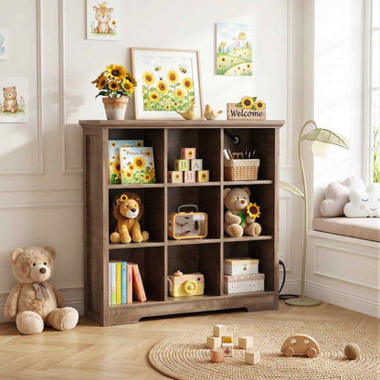 41'' Tall 9 Cube Storage Organizer with Charging Station
