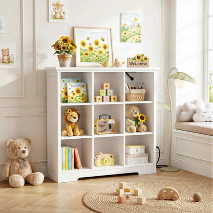 41'' Tall 9 Cube Storage Organizer with Charging Station