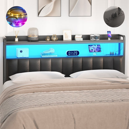 Upholstered Headboards with Outlets, USB Ports and LED Light
