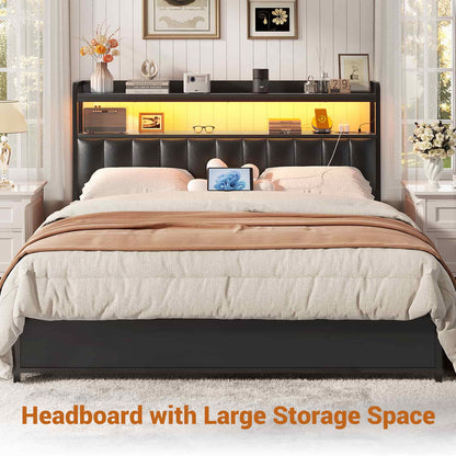 Upholstered Headboards with Outlets, USB Ports and LED Light
