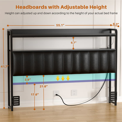 Upholstered Headboards with Outlets, USB Ports and LED Light