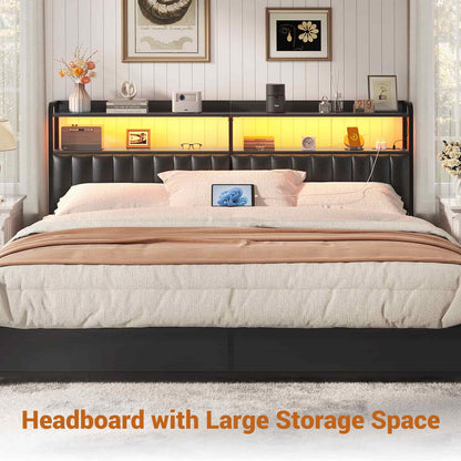 Upholstered Headboards with Outlets, USB Ports and LED Light