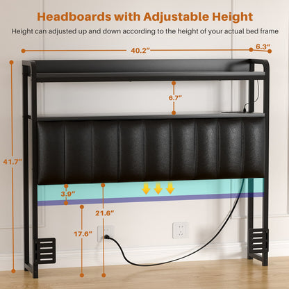 Upholstered Headboards with Outlets, USB Ports and LED Light