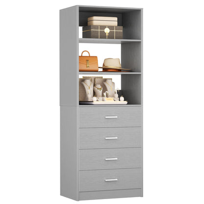 21.3'' Freestanding Closet System with 4 Drawers and Shelves