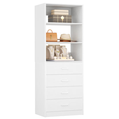 21.3'' Freestanding Closet System with 4 Drawers and Shelves