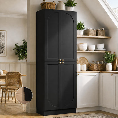 80" Kitchen Pantry with 4 Soft Close Doors