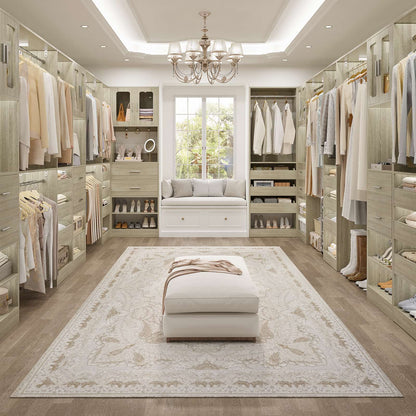 120'' Closet System with 2 Sets, 10FT Walk in Closet Organizer with 5 Drawers & 3 Hanging Rods, Reversible