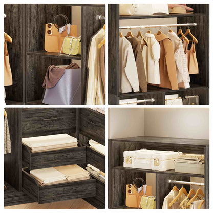 72'' Closet System 2-Piece Set with 6 Drawers, Walk-in Closet Organizer with Hanging Rods & Shelves