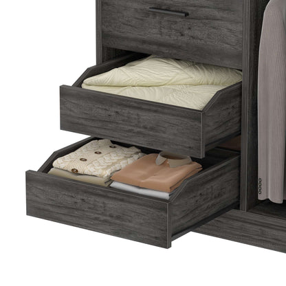36'' Freestanding Closet System with 3 Drawers, 2 Hanging Rods and Shelves
