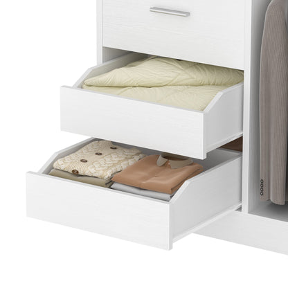 36'' Freestanding Closet System with 3 Drawers, 2 Hanging Rods and Shelves