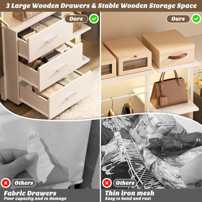 96'' Walk-in Closet Organizer with Drawers and Shelves