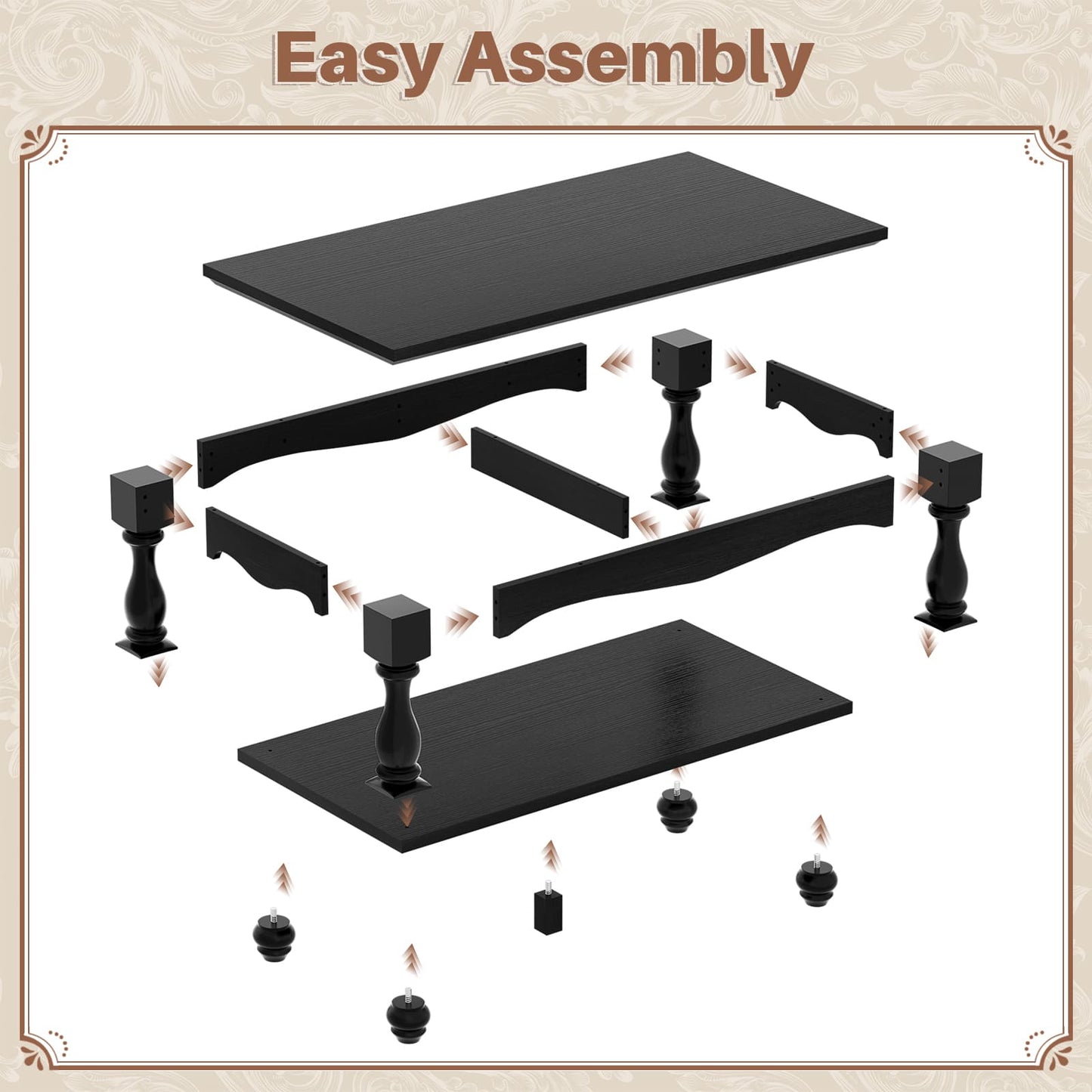 Coffee Table, 2-Tier Farmhouse Coffee Table with Storage for Living Room