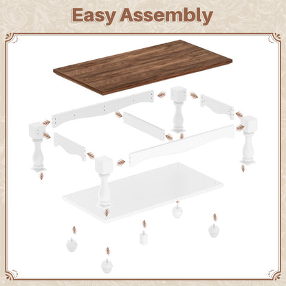 Coffee Table, 2-Tier Farmhouse Coffee Table with Storage for Living Room
