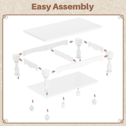 Coffee Table, 2-Tier Farmhouse Coffee Table with Storage for Living Room