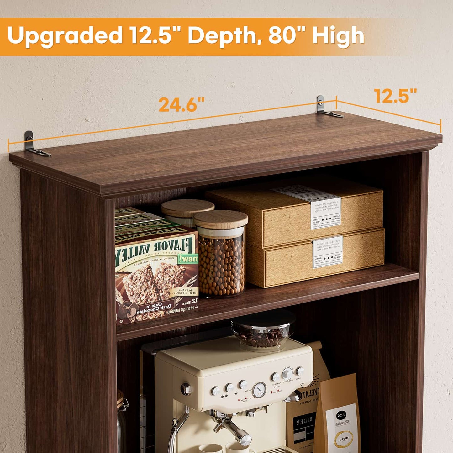 80'' Tall Bookcase 2-Piece Set, Floor Stand Bookcase with Drawer, Cabinet, and 3-Tier Shelves