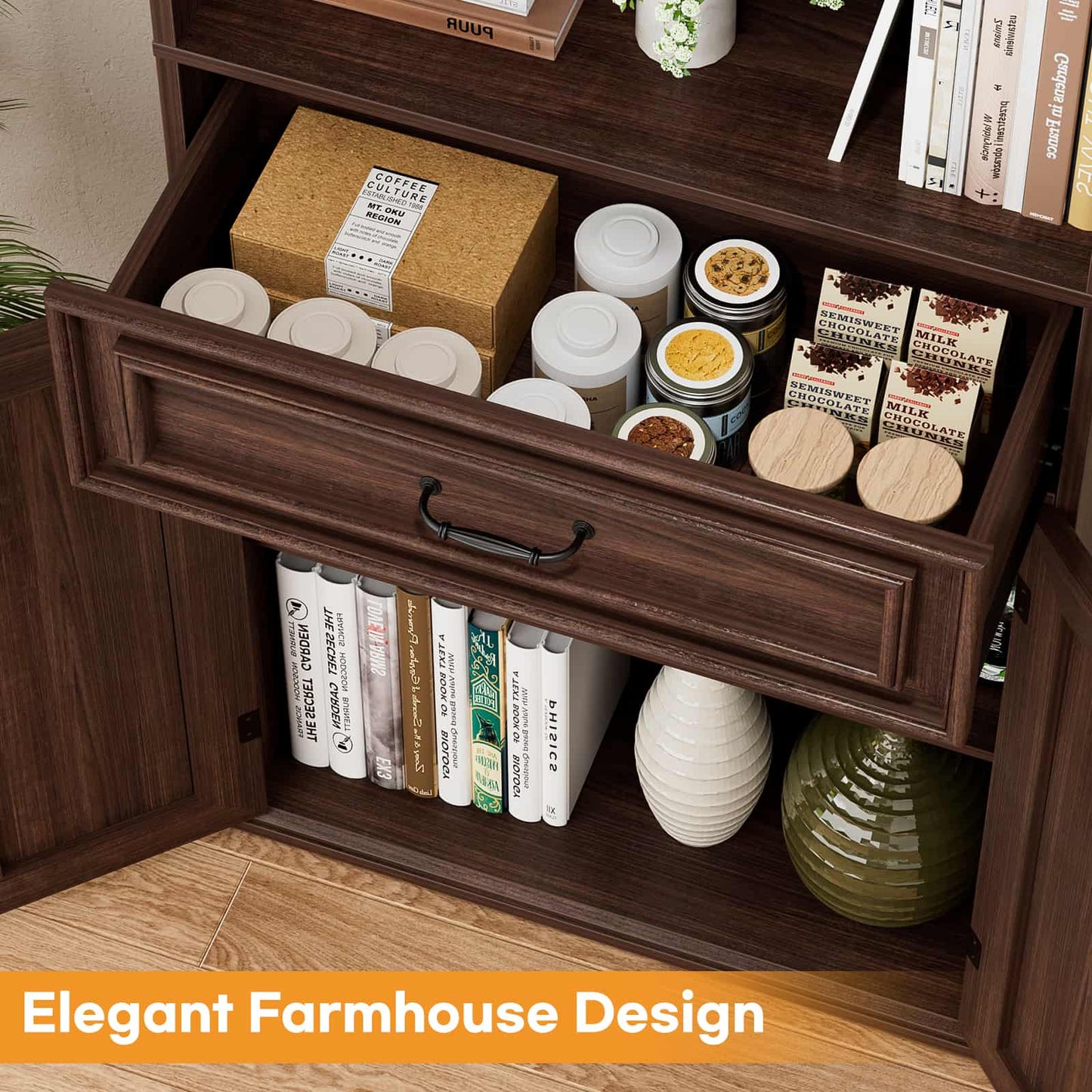 80'' Tall Bookcase 2-Piece Set, Floor Stand Bookcase with Drawer, Cabinet, and 3-Tier Shelves