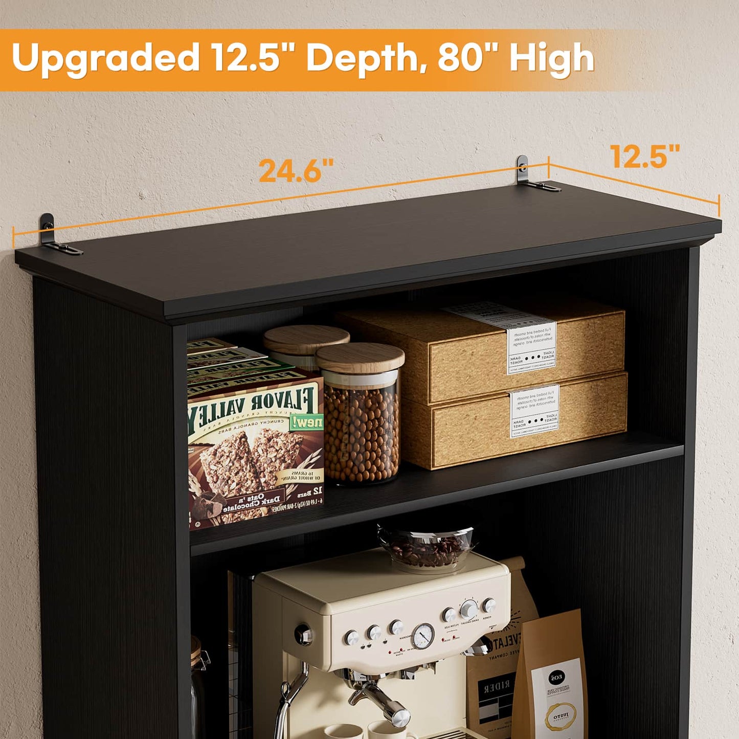80'' Tall Bookcase 2-Piece Set, Floor Stand Bookcase with Drawer, Cabinet, and 3-Tier Shelves