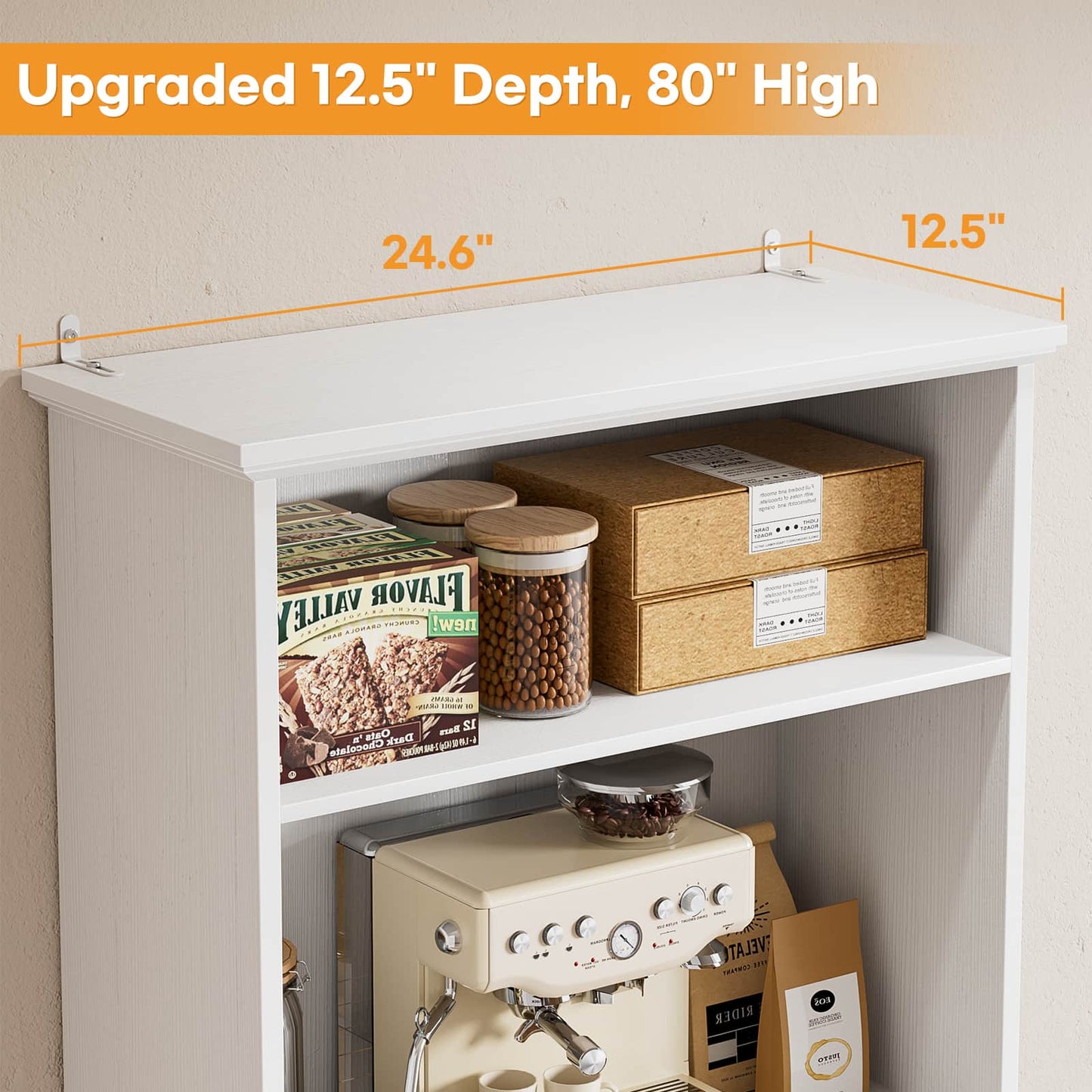 80'' Tall Bookcase 2-Piece Set, Floor Stand Bookcase with Drawer, Cabinet, and 3-Tier Shelves