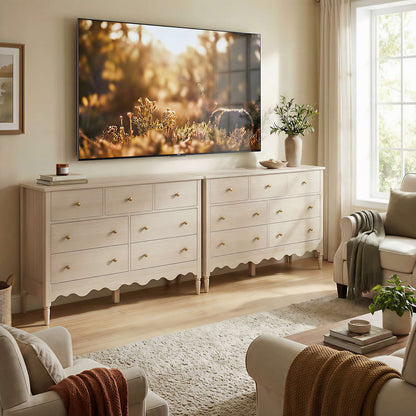 7 Drawer Dresser, Modern Wooden Chest of Drawers for Closet, Bedroom