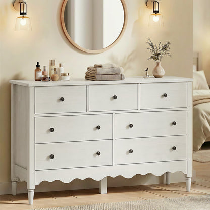 7 Drawer Dresser, Modern Wooden Chest of Drawers for Closet, Bedroom