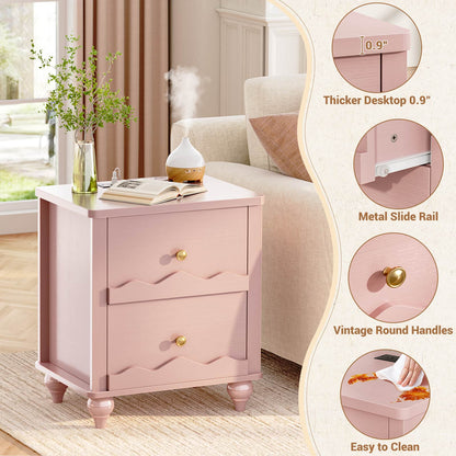 2 Drawer Nightstand with Power Outlet