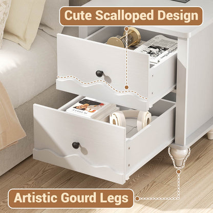 2 Drawer Nightstand with Power Outlet
