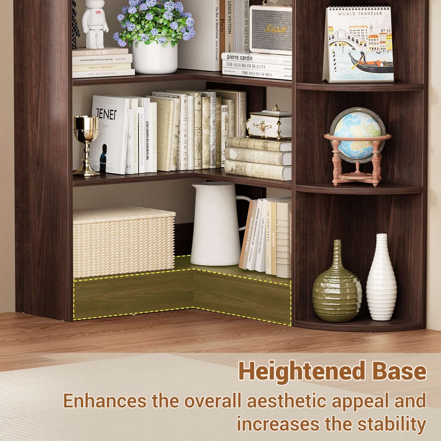 6-Tier Corner Bookshelf, 79'' Tall Modern L Shaped Bookcase with 13 Open Storage Shelves