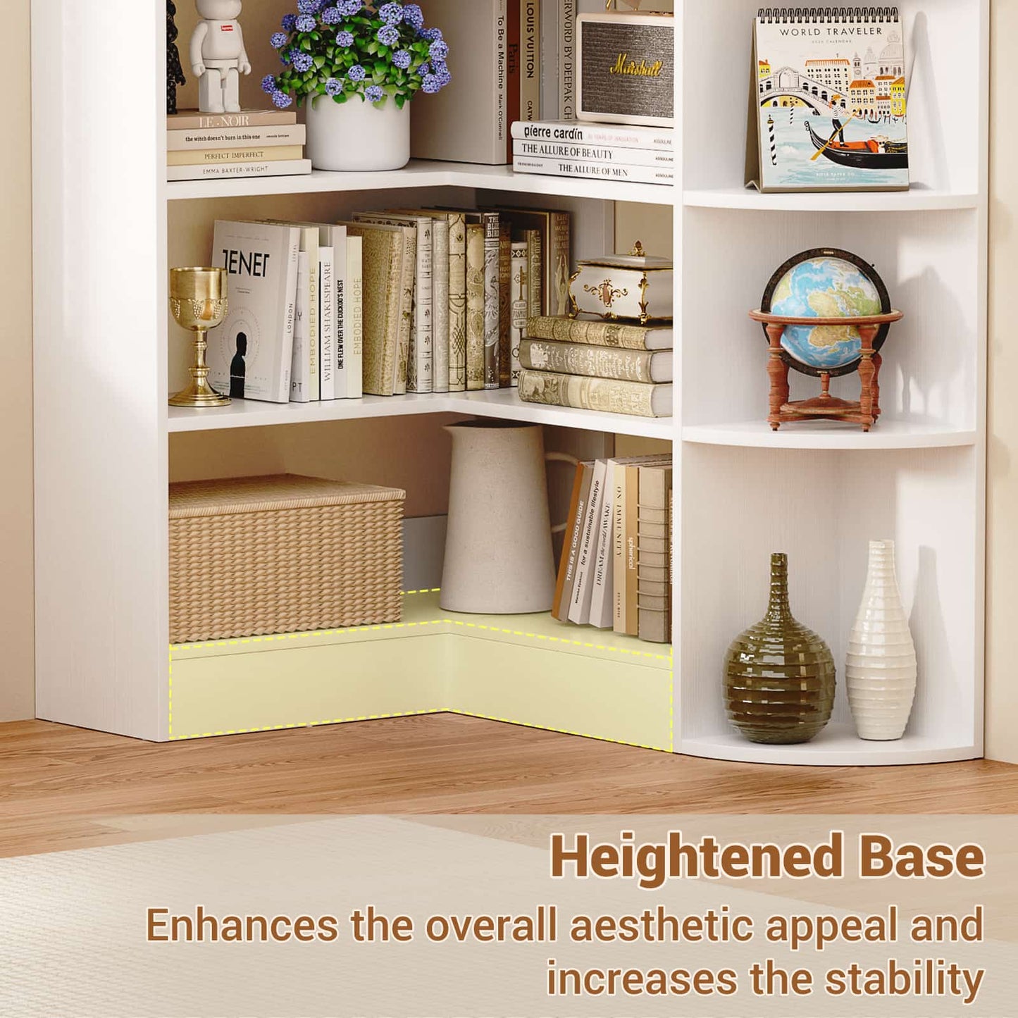 6-Tier Corner Bookshelf, 79'' Tall Modern L Shaped Bookcase with 13 Open Storage Shelves