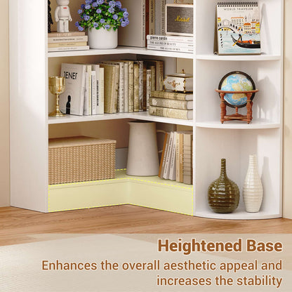 6-Tier Corner Bookshelf, 79'' Tall Modern L Shaped Bookcase with 13 Open Storage Shelves
