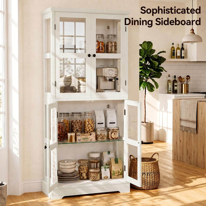 3-Pack Homieasy 68" LED Glass Door Bookcase Bundle, Large LED Display Storage Cabinet Set of 3, Freestanding Tempered Glass Bookshelf